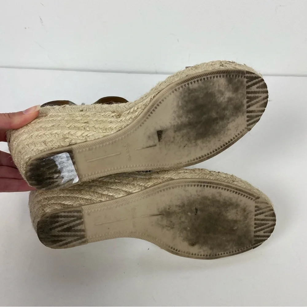 Dolce vita open toe brown espadrille wedge sandals summer